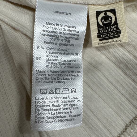 Madewell Flared-Sleeve Cardigan Sweater Top XS Beige Button Up Crew Neck Ribbed - Picture 14 of 14